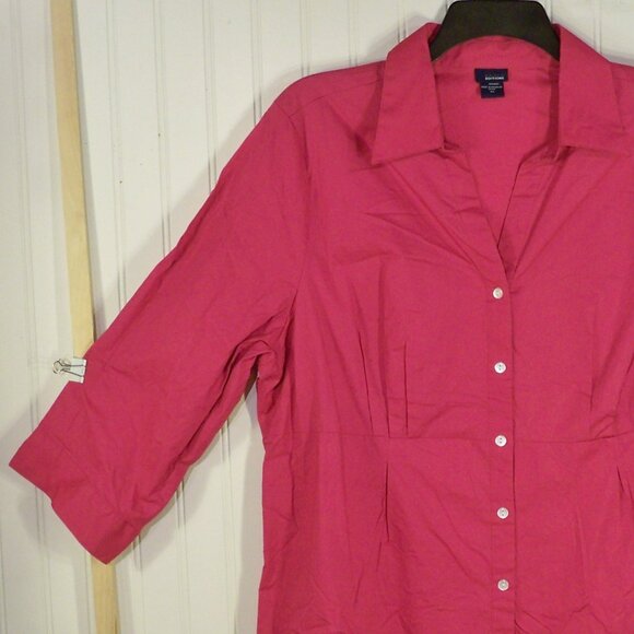 Basic Editions, Pink Button Up Shirt, 2X - Picture 1 of 4